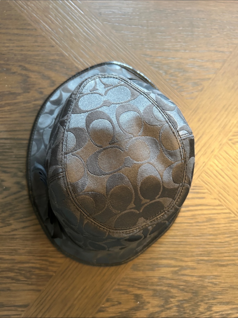 Coach Signature Jacquard Monogram Fedora/Chloche Bucket Hat size small 
LIKE NEW - Picture 2 of 9